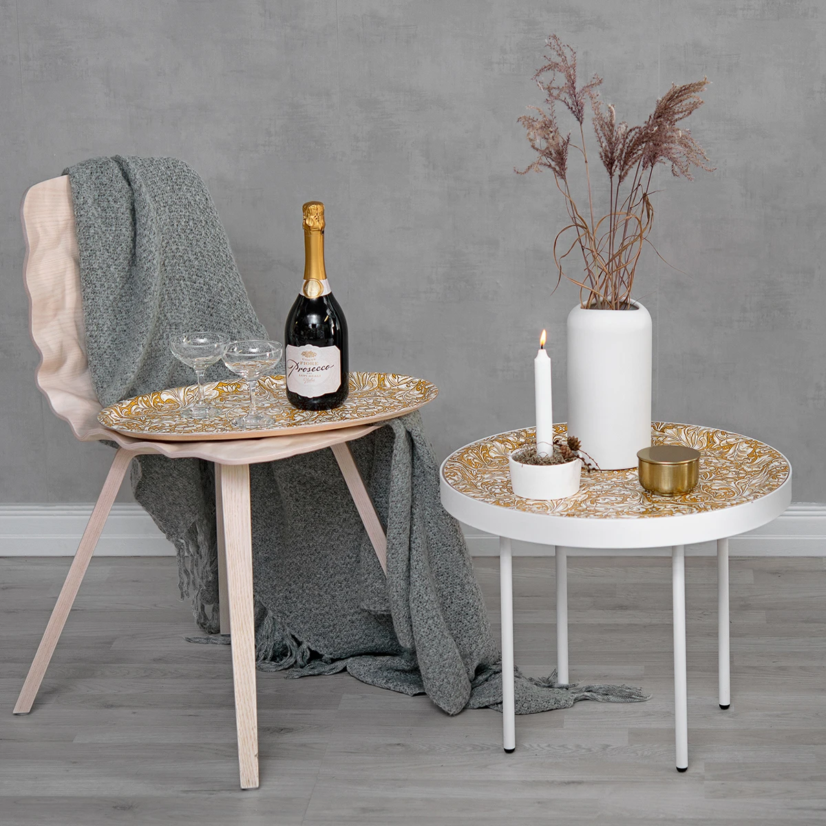 Bachelor's Button Ovaal Dienblad - Afbeelding 3