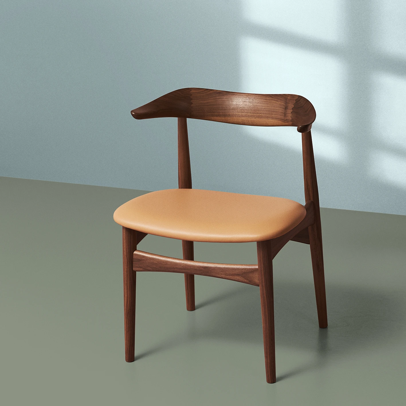 Warm Nordic Cow Horn Stoel Walnoten - Afbeelding 4