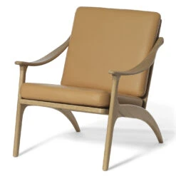 Warm Nordic Lean Back Soavé Fauteuil Witgeolied Eikenhout