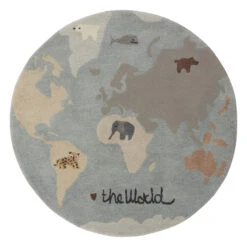 OYOY The World Kindervloerkleed Ø120 Cm