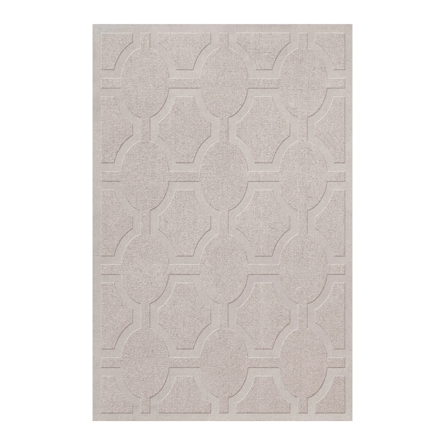 Ovals Oatmeal Wollen Vloerkleed