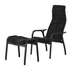 Swedese Lamino Fauteuil En Voetenbankje Black Edition
