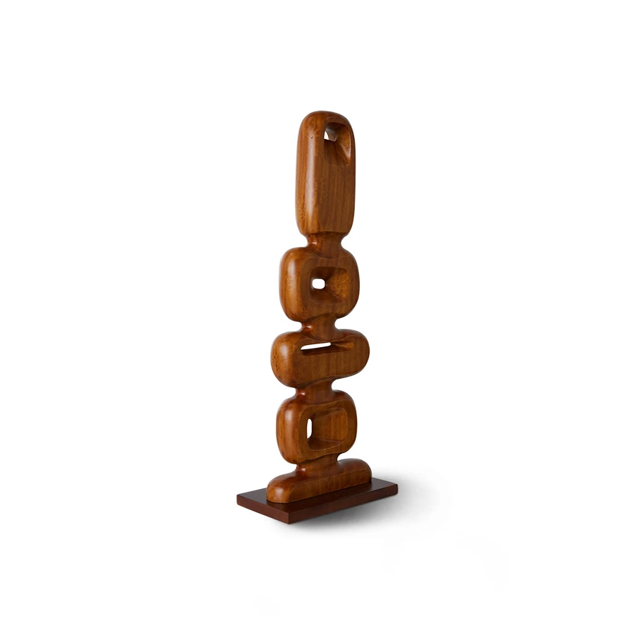 Hand Carved Wooden Sculpture 71 Cm - Afbeelding 3