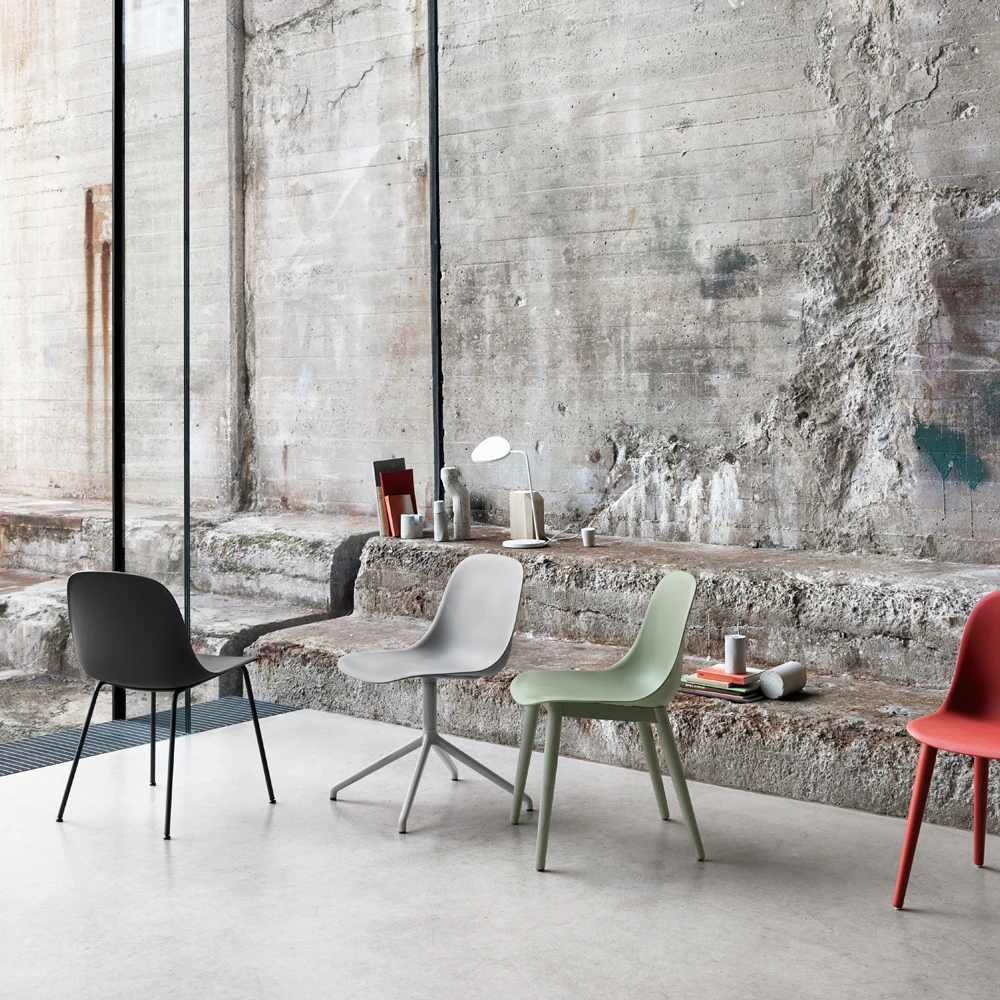 Muuto Fiber Stoel Stalen Onderstel Kunststof Zitting - Afbeelding 3